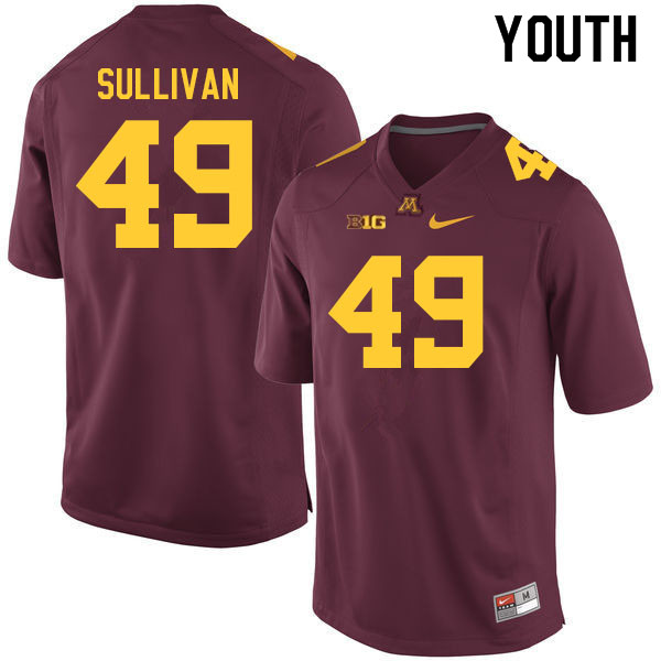 Youth #49 Austin Sullivan Minnesota Golden Gophers College Football Jerseys Sale-Maroon